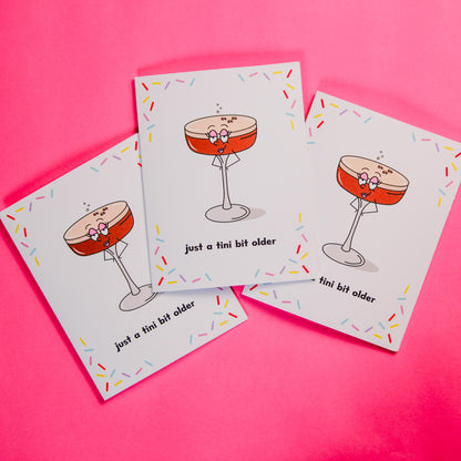 A Tini Bit Older Espresso Martini Birthday Card