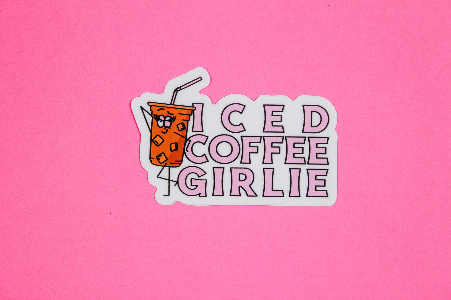 Iced Coffee Girlie Vinyl Sticker