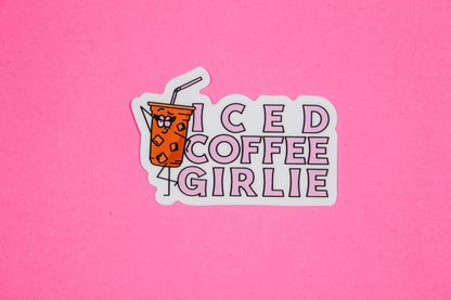 Iced Coffee Girlie Vinyl Sticker