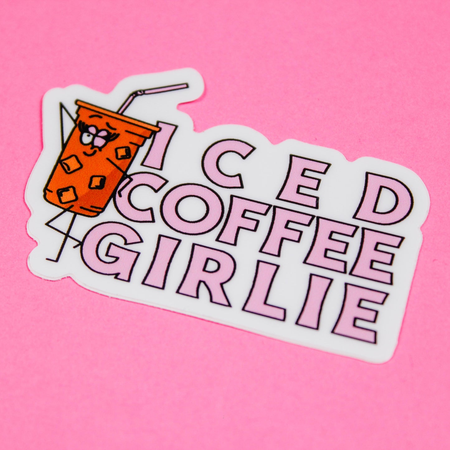Iced Coffee Girlie Vinyl Sticker