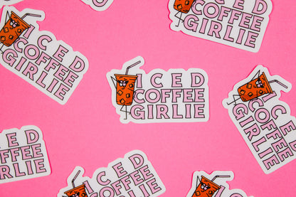 Iced Coffee Girlie Vinyl Sticker