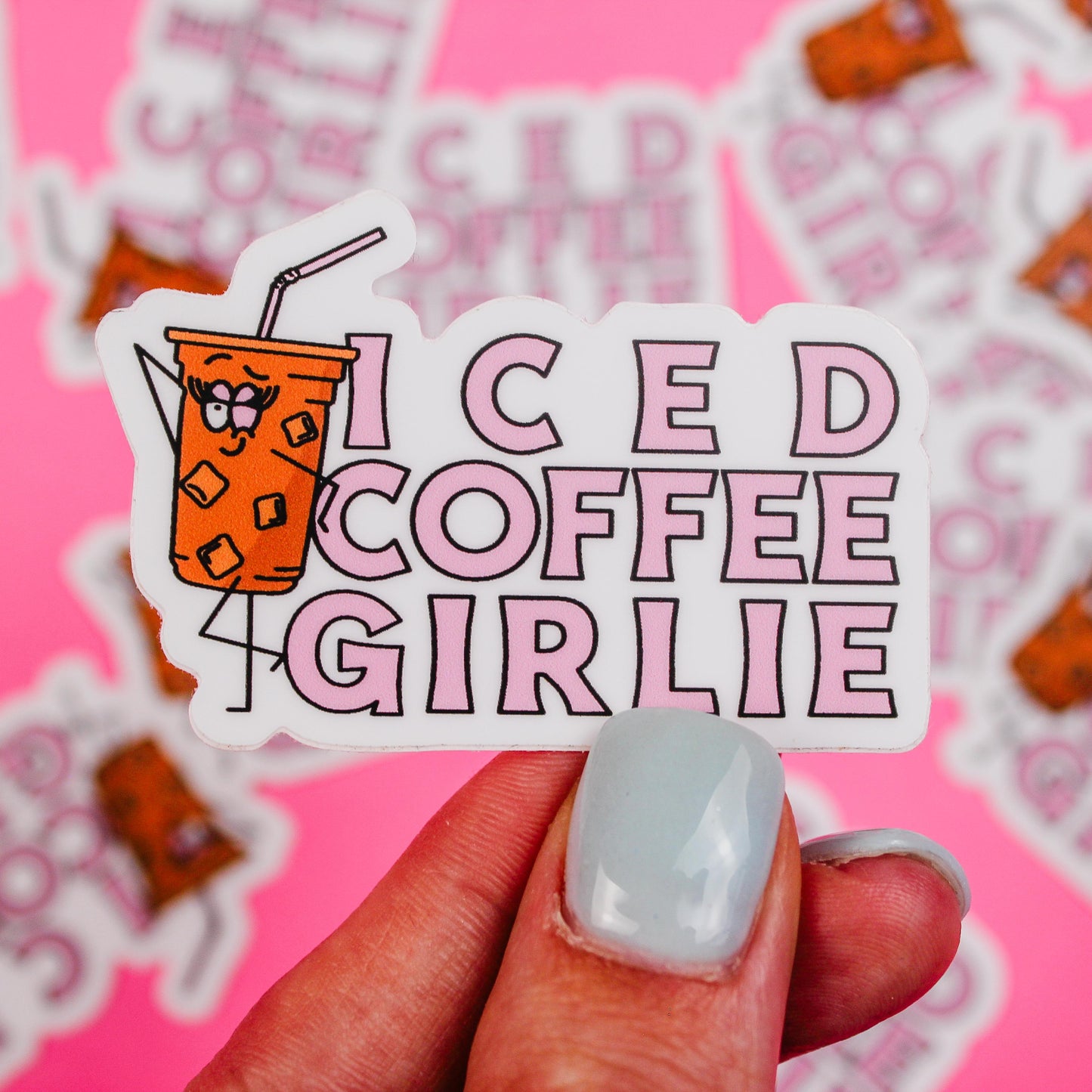 Iced Coffee Girlie Vinyl Sticker
