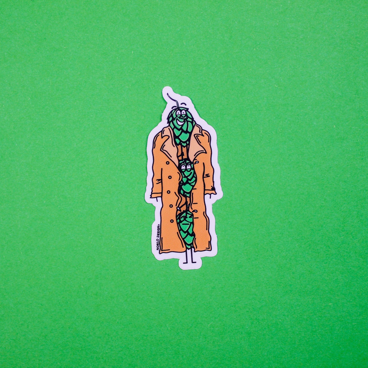 Three Hops In A Trench Coat Craft Beer Sticker
