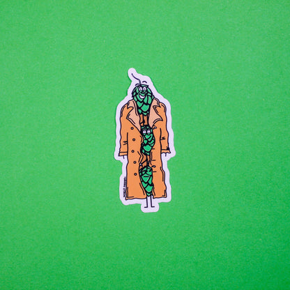 Three Hops In A Trench Coat Craft Beer Sticker