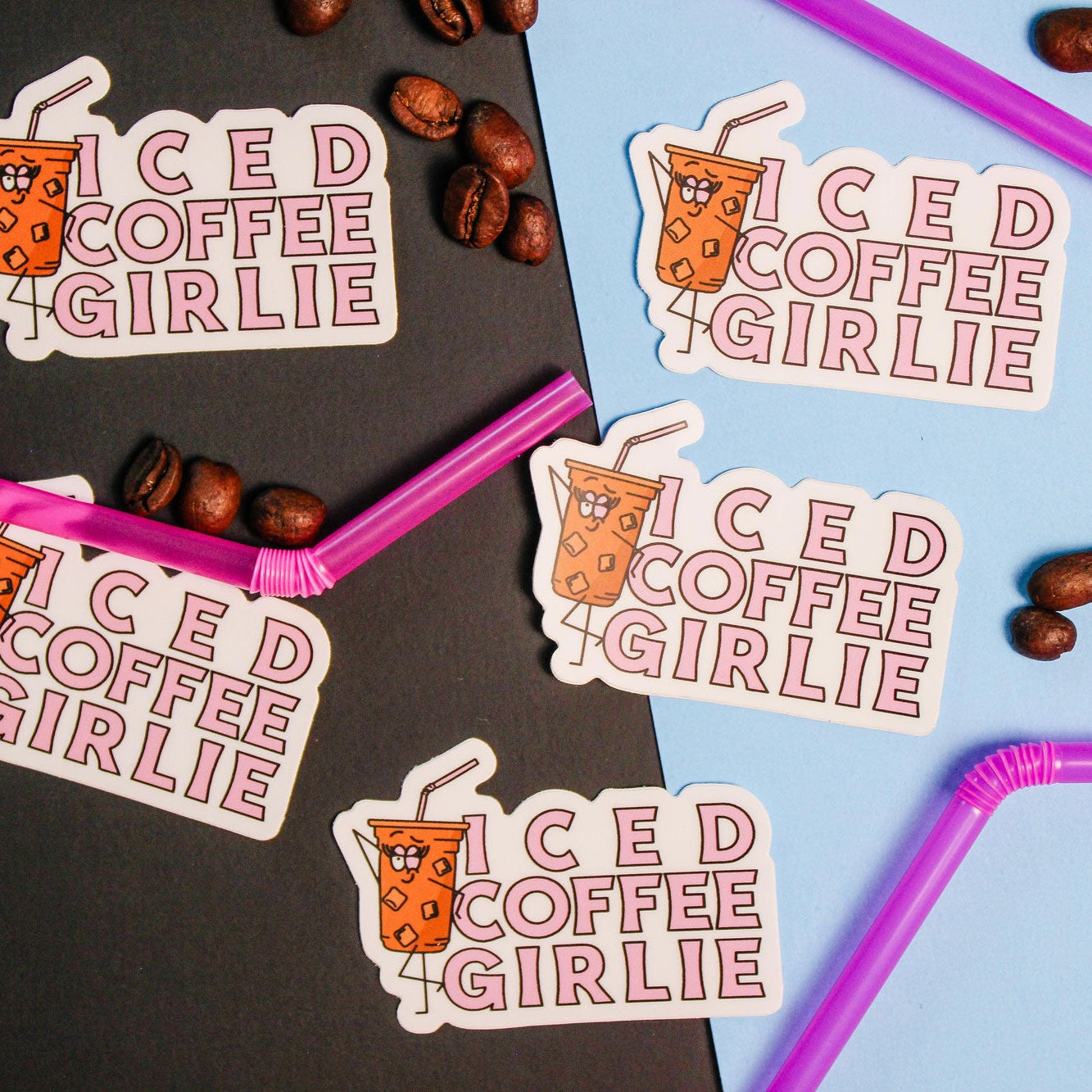 Iced Coffee Girlie Vinyl Sticker
