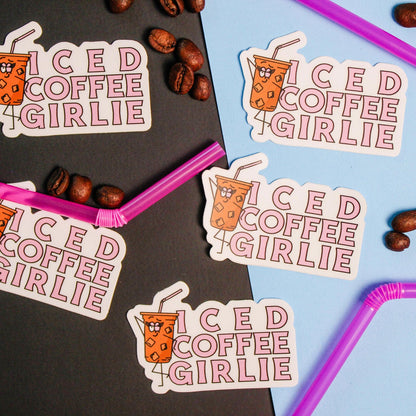 Iced Coffee Girlie Vinyl Sticker
