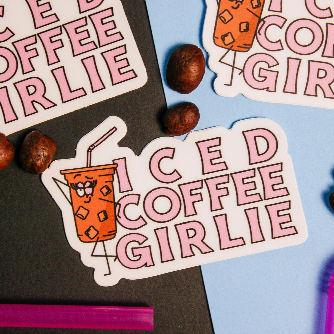 Iced Coffee Girlie Vinyl Sticker