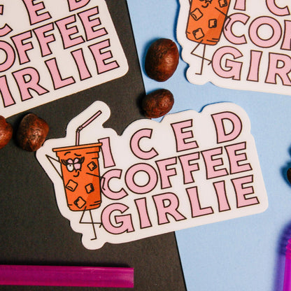 Iced Coffee Girlie Vinyl Sticker