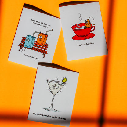 Bent Out Of Shape Juice Box Sympathy Card
