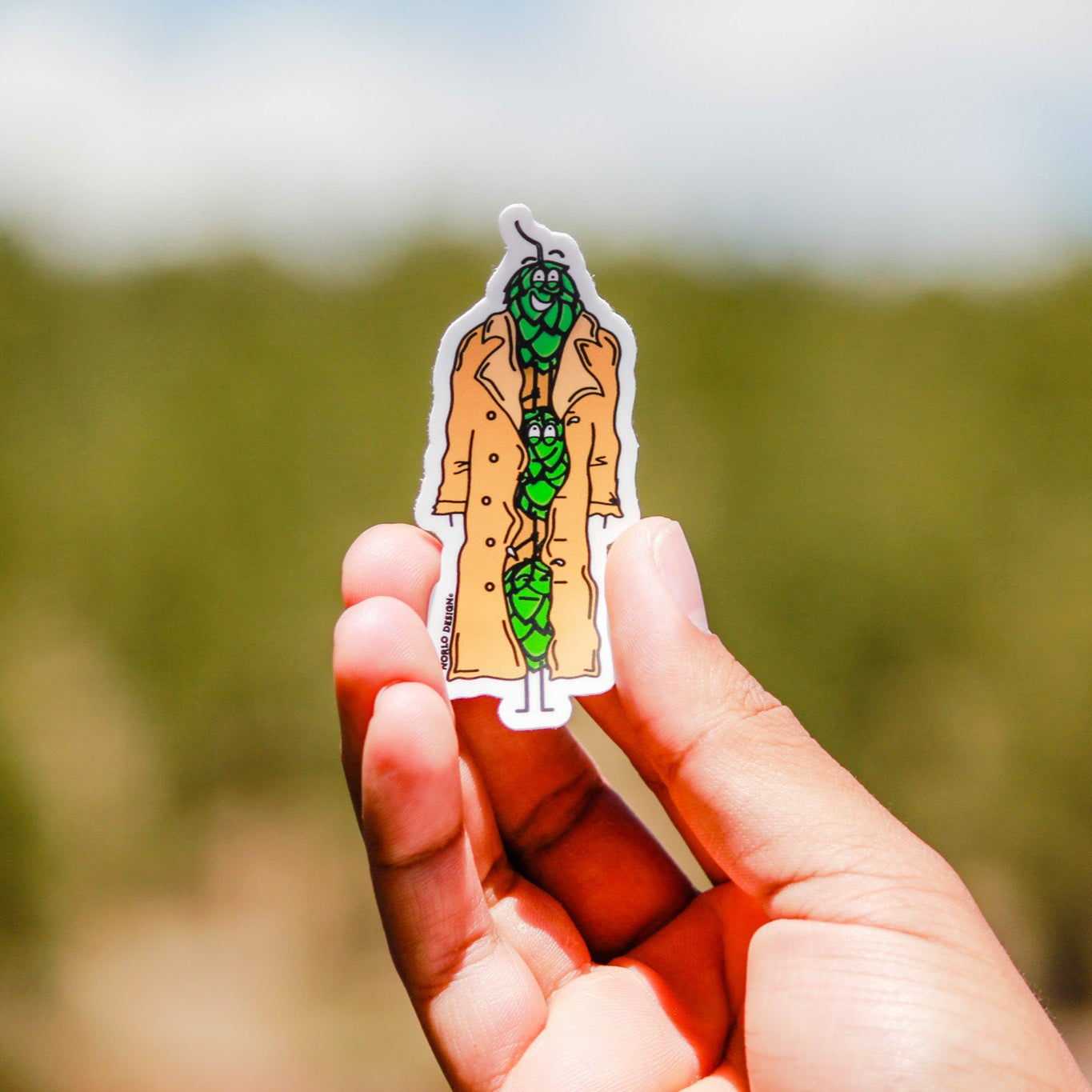 Three Hops In A Trench Coat Craft Beer Sticker
